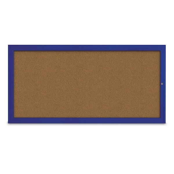 Slim Enclosed Corkboard, 24"x36", Satin Alum Frame/Surf